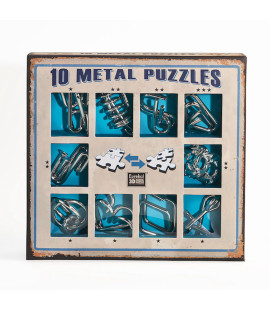 Set 10 Metal Puzzles - Albastru