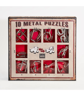 Set 10 Metal Puzzles - Rosu